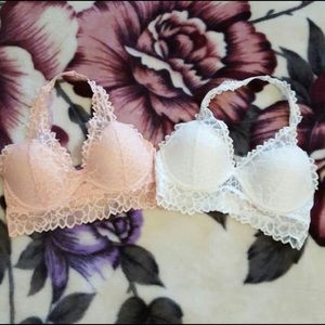 two vs pink bralettes